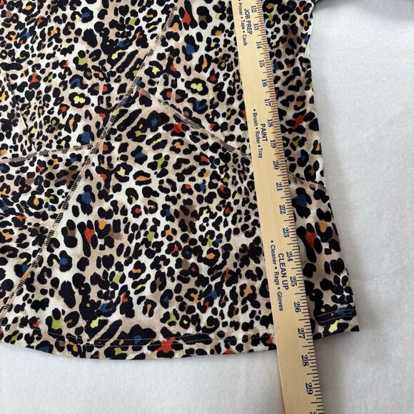 a La Carte Animal Print Top Front Seams Optional Cowl Neck Attachment - Picture 9 of 11